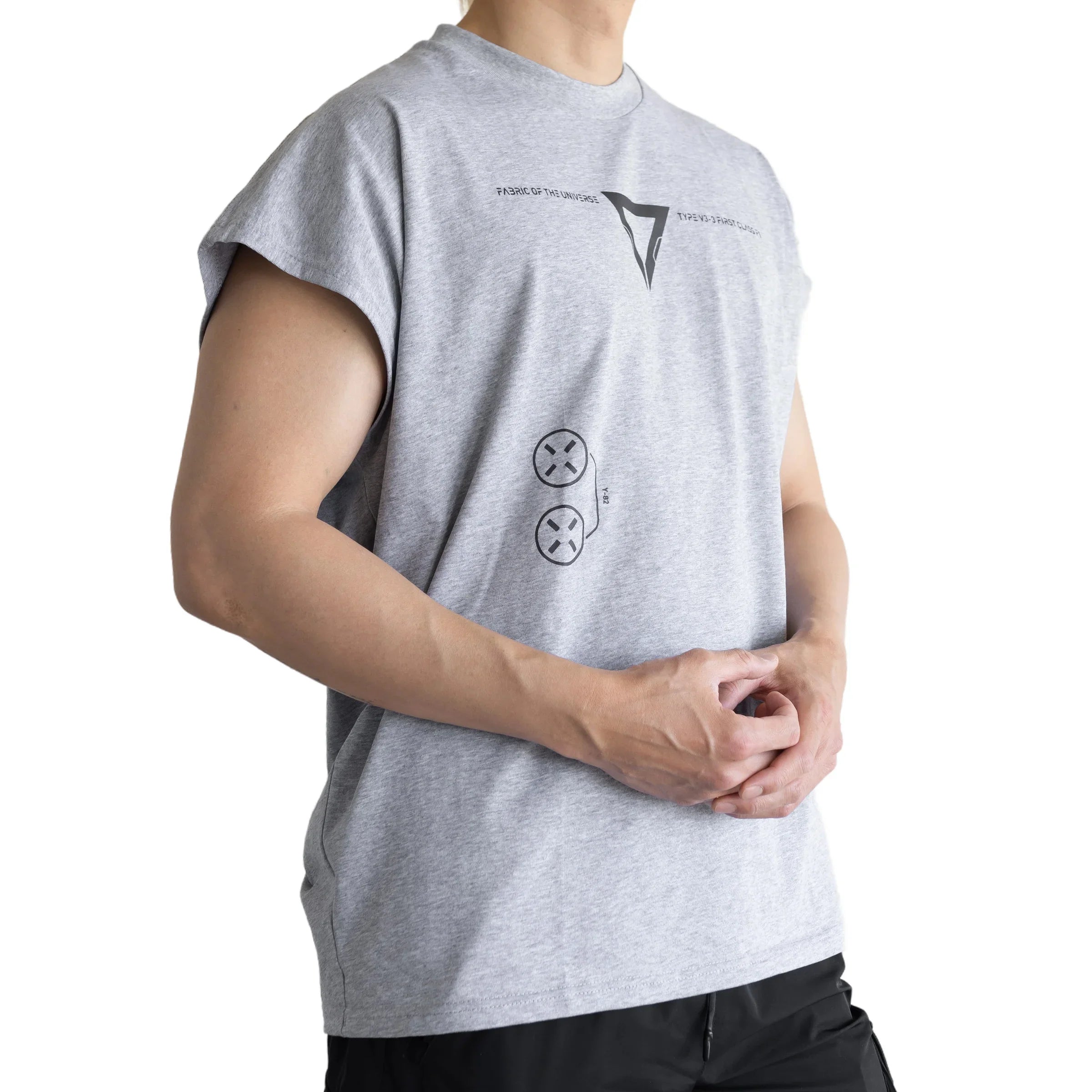 V3-3 Grey Oversized Sleeveless T-Shirt