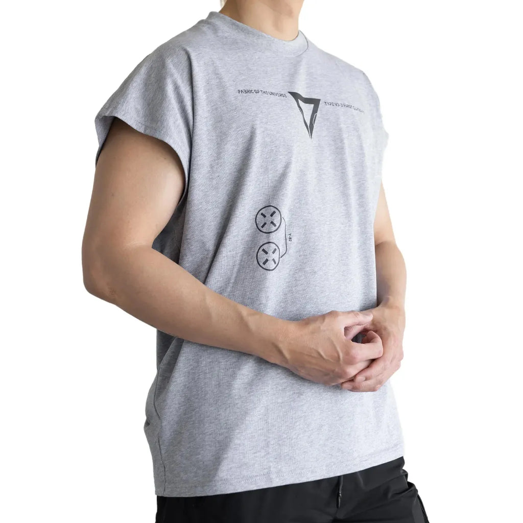 V3-3 Grey Oversized Sleeveless T-Shirt - T-Shirts - Tank Top / Cami - 3