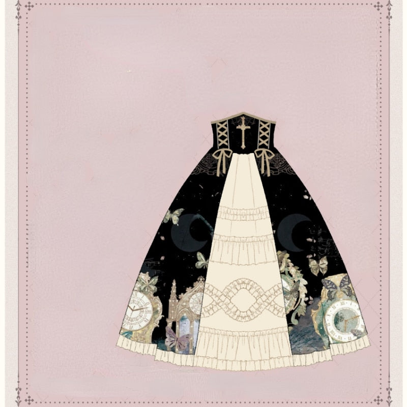 Kawaii Butterfly Princess Lolita Set - Kawaii Stop - All Dresses, Blouses, Butterfly, Dress, Elegance, Gothic, Kawaii, Lace, Lolita, Lolita Dresses, Princess, Print, Sets, Skirt, Sleeve, Sweet, Victorian, Vintage, Women, Women's Clothing &amp; Accessories