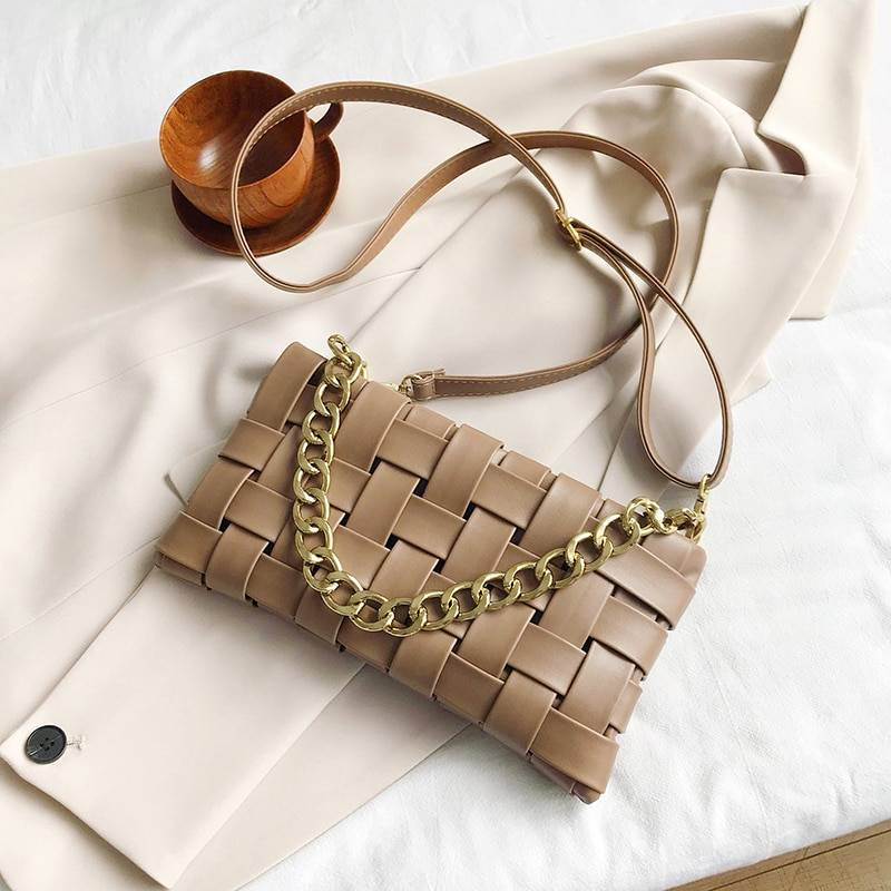 Weave Design Crossbody Bag - Khaki / 27cmx14cmx6cm - Women Bags & Wallets - Handbags - 18 - 2024