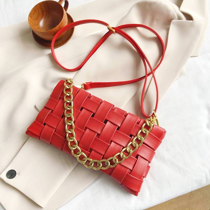 Weave Design Crossbody Bag - Red / 27cmx14cmx6cm - Women Bags & Wallets - Handbags - 17 - 2024