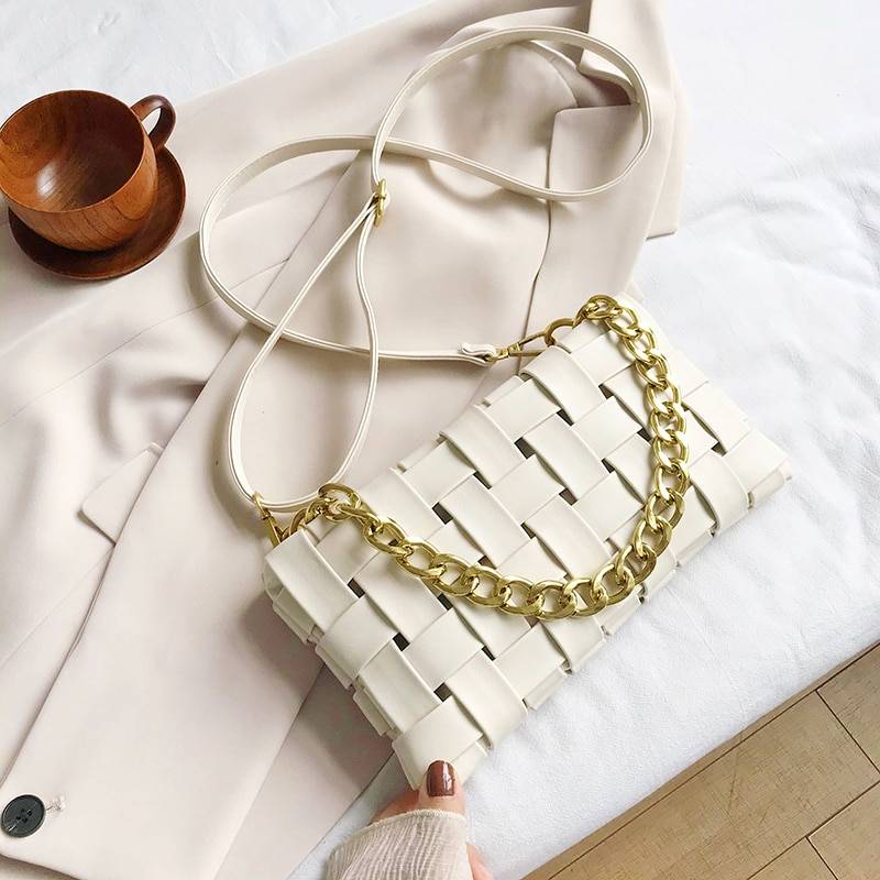 Weave Design Crossbody Bag - White / 27cmx14cmx6cm - Women Bags & Wallets - Handbags - 14 - 2024