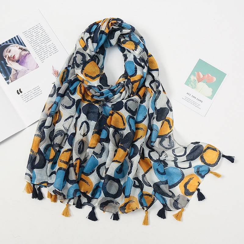 Luxury Aztec Floral Scarves - Kawaii Stop - Accessories, Adorable, Adult, Aztec, Cotton, Cute, Fashion, Floral, Harajuku, Hijab, Japanese, Kawaii, Korean, Luxury, Polka Dot, Polyester, Print, scarf, Scarves, Shawl, Sjaal, Viscose, Women's Clothing &amp; Accessories, Wrap