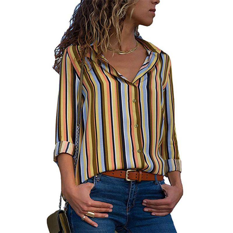 Patchwork Chiffon Blouse - Kawaii Stop - Blouse, Blouses &amp; Shirts, Casual, Chiffon, Colorful, Cute, Korean, Office, Tops &amp; Tees, Women's, Women's Clothing &amp; Accessories