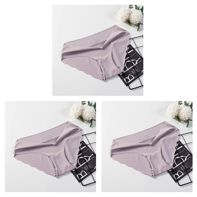 Low-Rise Seamless Panties Set - 3 Pcs - Kawaii Stop - Bamboo, Briefs, Cotton, Cute, Fiber, Intimates, Low-Rise, Modal, Nylon, Panties, Panty, Ruffles, Sexy, Sexy Lingerie, Sexy Products, Solid, Spandex, Underwear, Women's, Women's Clothing &amp; Accessories