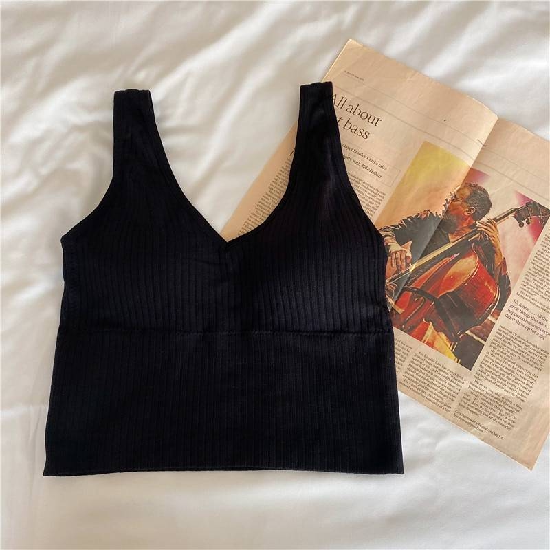 Women's Knitted Tank Top - Kawaii Stop - Camis &amp; Tops, Cotton, Crop Top, Female, Knitted, Knitting, Polyester, Sexy, Short, Sleeveless, Spaghetti Strap, Spandex, Strap Vest, Tank Top, Tops &amp; Tees, Women, Women's Clothing &amp; Accessories