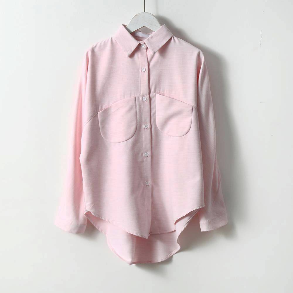 Women's Summer Long Sleeved Blouse - Kawaii Stop - Blazer, Blouse, Blouses &amp; Shirts, Button Fly Closure, Classic and Comfortable, DressShirt, Full-Length Sleeves, Lightweight Cotton Material, Long-Sleeved, Stay Cool and Stylish, Summer, Tops &amp; Tees, Turn-Down Collar, Versatile Summer Attire, Women's, Women's Clothing &amp; Accessories, Women's Summer Long Sleeved Blouse