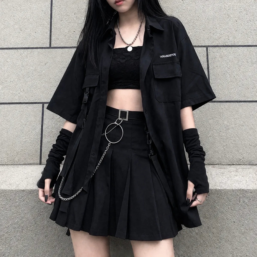 Gothic Pleated Skirt Set - Bottoms - 7