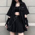 Gothic Pleated Skirt Set - Bottoms - 7
