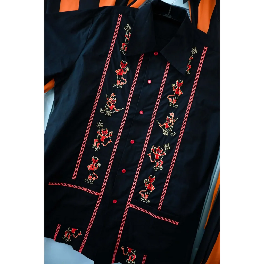 Men’s Tipsy Devils Cocktail Shirt - T-Shirts - Button-Up Shirt - 1
