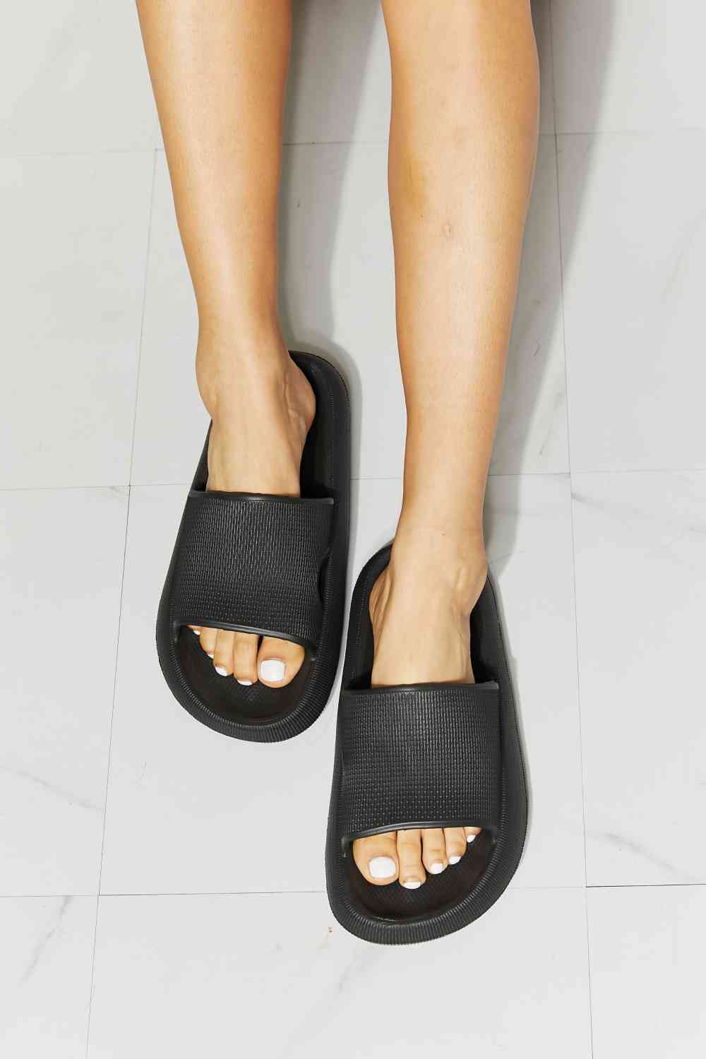 Arms Around Me Open Toe Slide in Black - Black / 6 - Accessories - Shoes - 1 - 2024