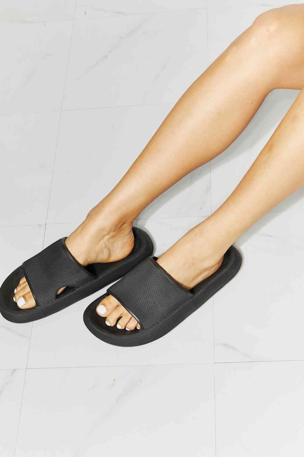 Arms Around Me Open Toe Slide in Black - Accessories - Shoes - 3 - 2024