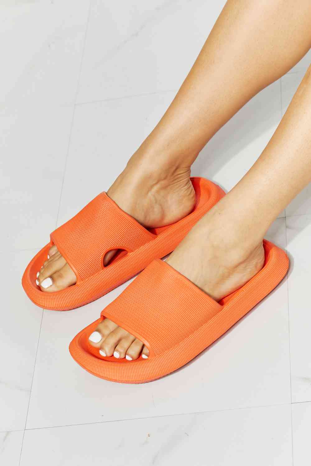 Arms Around Me Open Toe Slide in Orange - Accessories - Shoes - 3 - 2024
