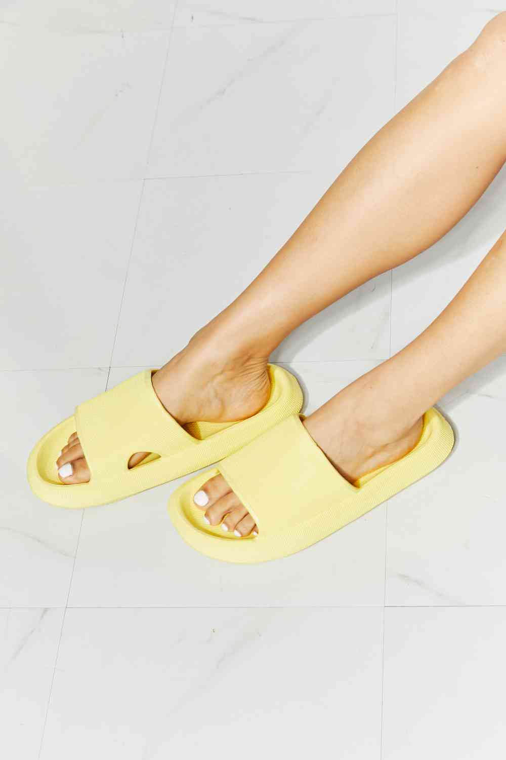 Arms Around Me Open Toe Slide in Yellow - Accessories - Shoes - 3 - 2024