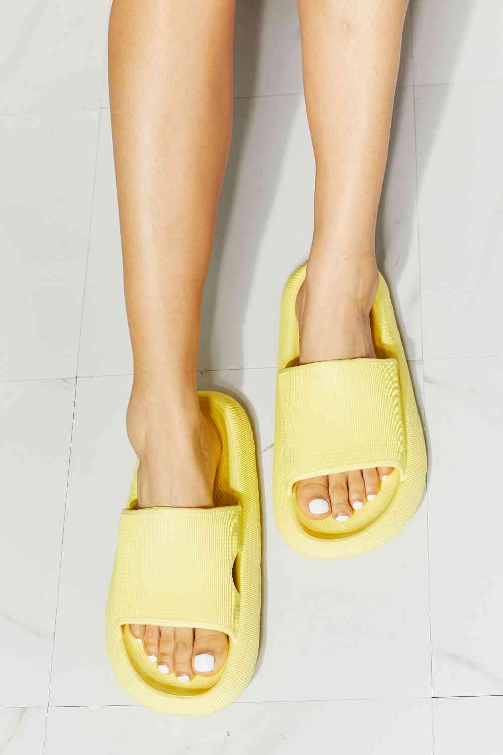 Arms Around Me Open Toe Slide in Yellow - Yellow / 6 - Accessories - Shoes - 1 - 2024