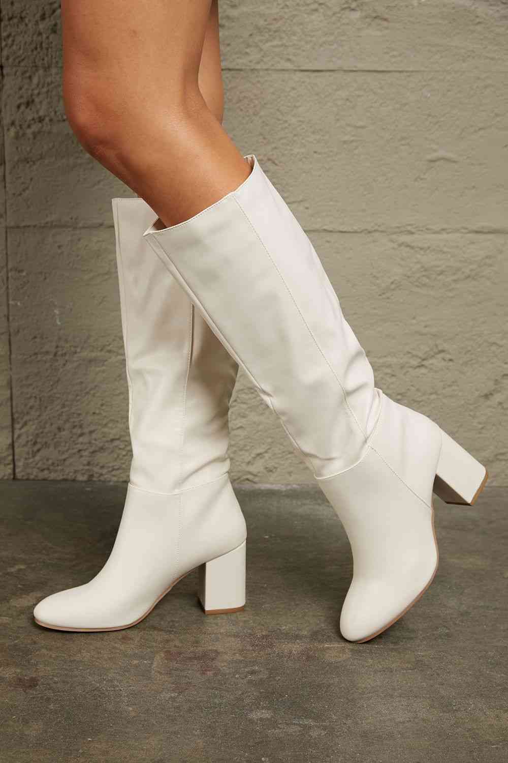 Block Heel Knee High Boots - Accessories - Shoes - 5 - 2024