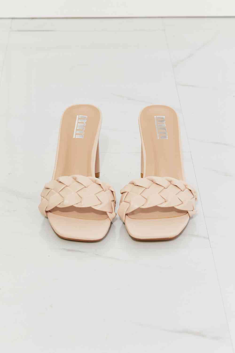 Braided Block Heel Sandals in Beige - Accessories - Shoes - 3 - 2024