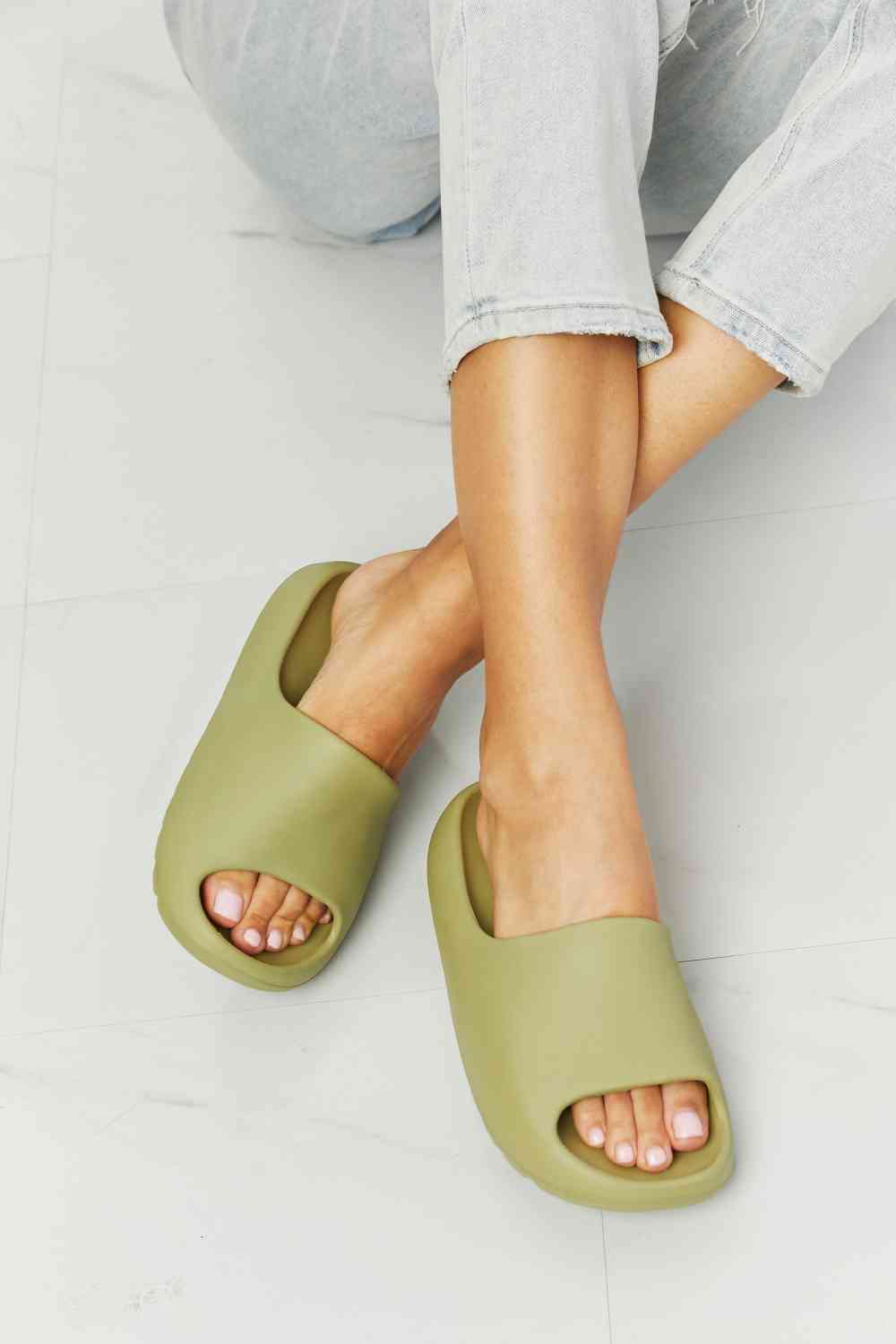 In My Comfort Zone Slides in Green - Mist Green / 6 - Accessories - Shoes - 1 - 2024
