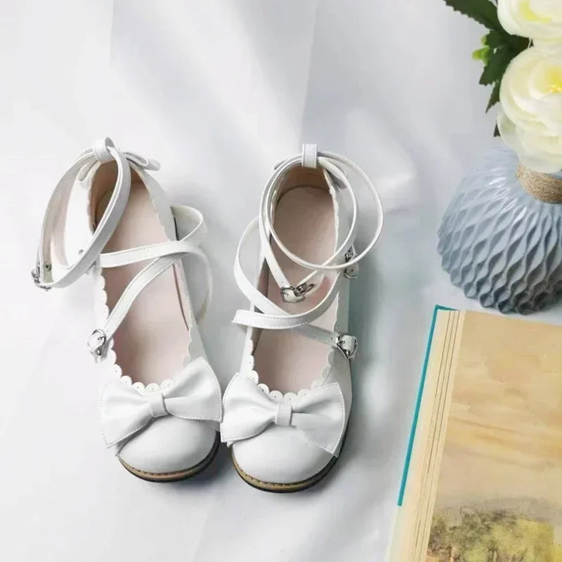Cute Cross-Strap Flats - Princess Party Shoes - White / 35 - Accessories - Shoes - 14 - 2024