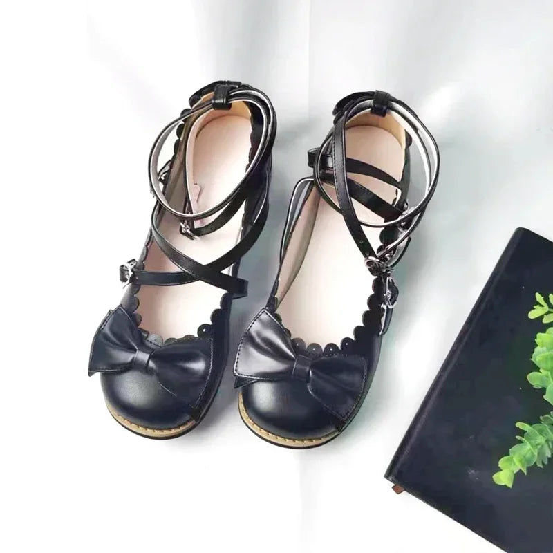 Cute Cross-Strap Flats - Princess Party Shoes - Black / 35 - Accessories - Shoes - 13 - 2024