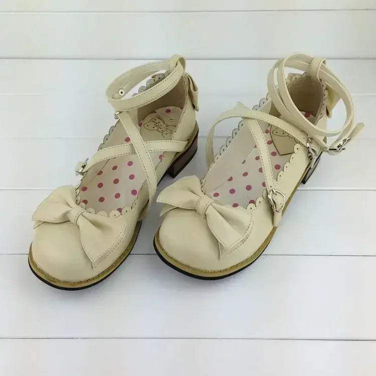 Cute Cross-Strap Flats - Princess Party Shoes - Beige / 36 - Accessories - Shoes - 12 - 2024