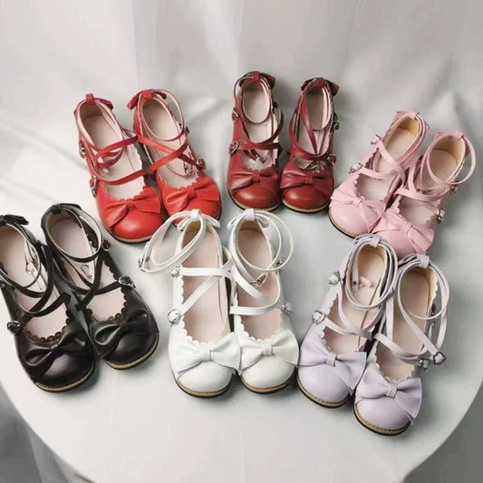 Cute Cross-Strap Flats - Princess Party Shoes - Kawaii Stop -  cute-cross-strap-flats-princess-party-shoes