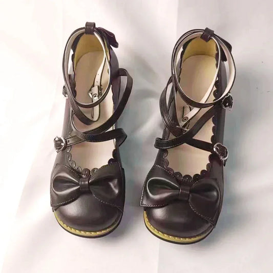 Cute Cross-Strap Flats - Princess Party Shoes - Brown / 39 - Accessories - Shoes - 7 - 2024