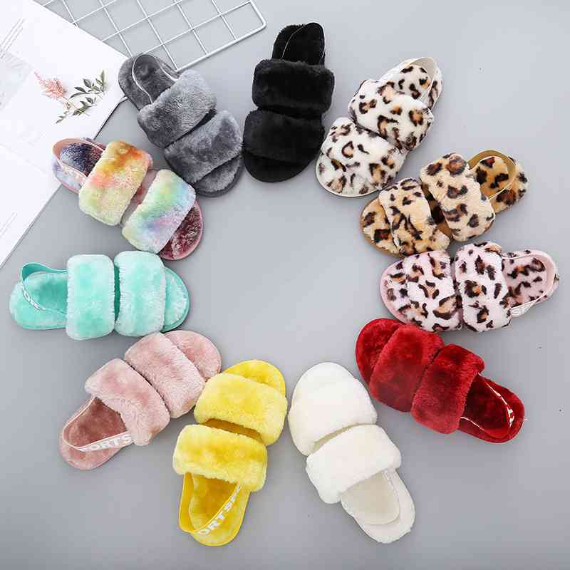 Faux Fur Open Toe Slippers - Accessories - Shoes - 1 - 2024