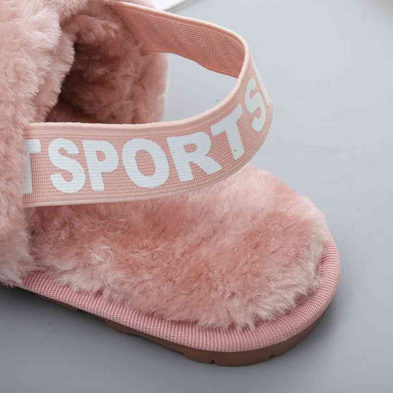 Faux Fur Open Toe Slippers - Accessories - Shoes - 27 - 2024