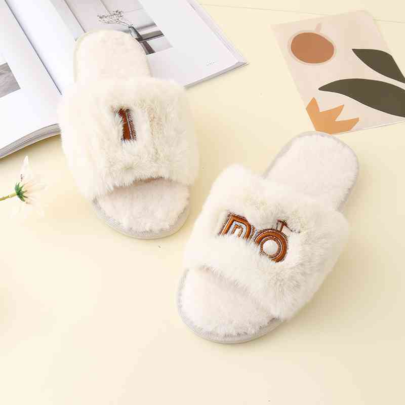 Faux Fur Open Toe Slippers - Accessories - Shoes - 5 - 2024