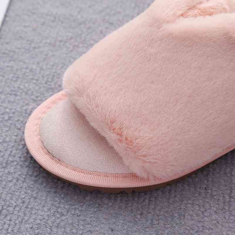 Faux Fur Open Toe Slippers - Accessories - Shoes - 6 - 2024