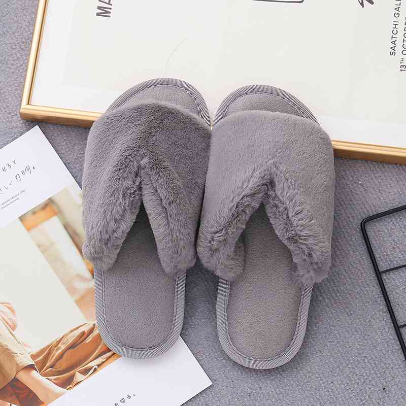 Faux Fur Open Toe Slippers - Accessories - Shoes - 11 - 2024