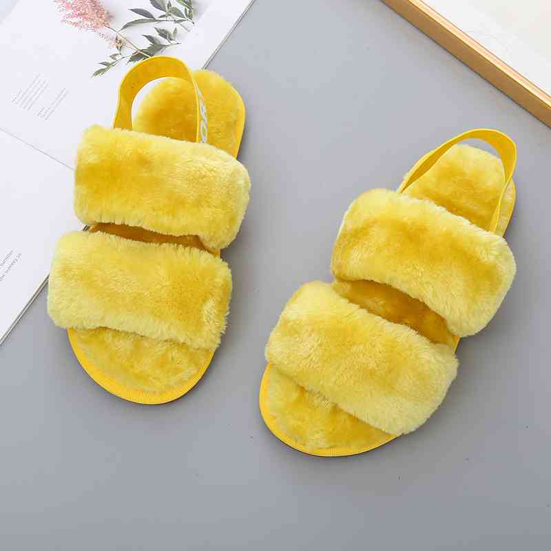 Faux Fur Open Toe Slippers - Accessories - Shoes - 21 - 2024