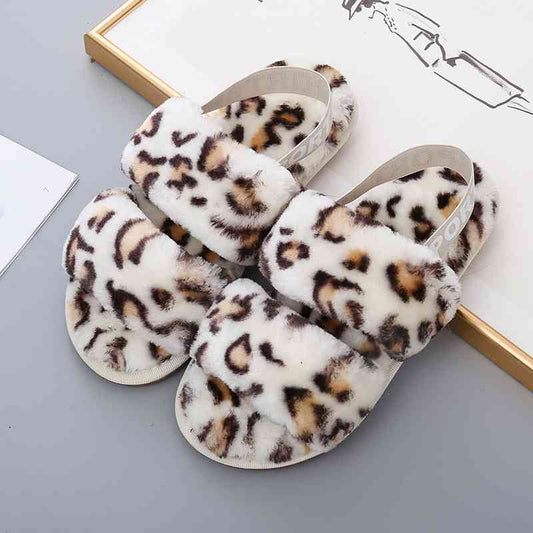 Faux Fur Open Toe Slippers - White / S - Accessories - Shoes - 8 - 2024