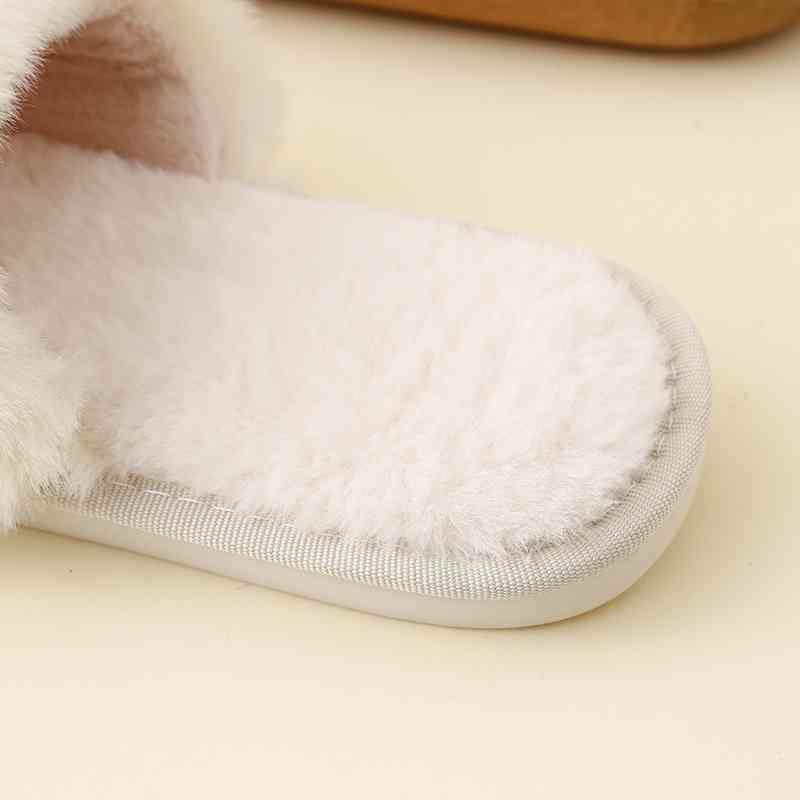Faux Fur Open Toe Slippers - Accessories - Shoes - 9 - 2024