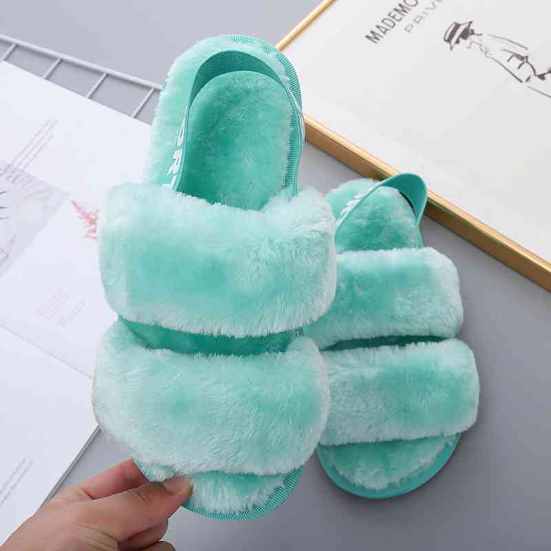 Faux Fur Open Toe Slippers - Accessories - Shoes - 17 - 2024