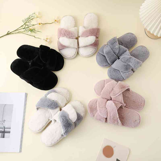 Fur Twisted Strap Slippers - Accessories - Shoes - 1 - 2024