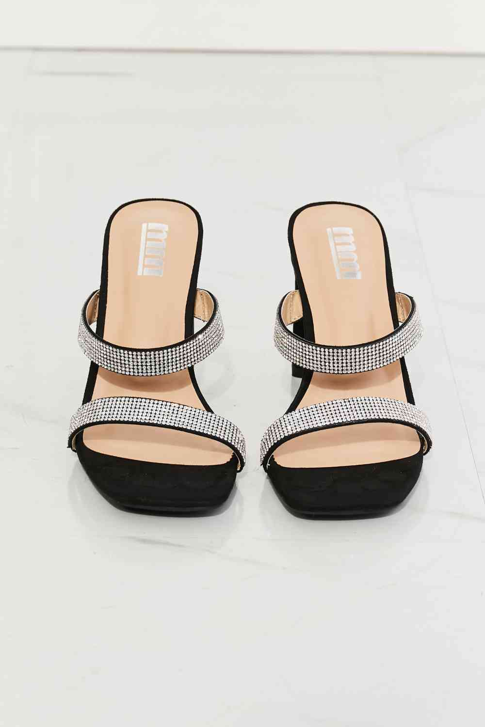 Leave A Little Sparkle Rhinestone Block Heel Sandal in Black - Accessories - Shoes - 4 - 2024