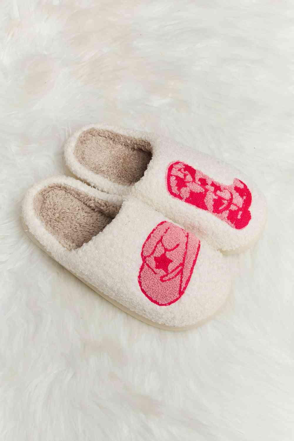 Printed Plush Slide Slippers - Accessories - Shoes - 31 - 2024
