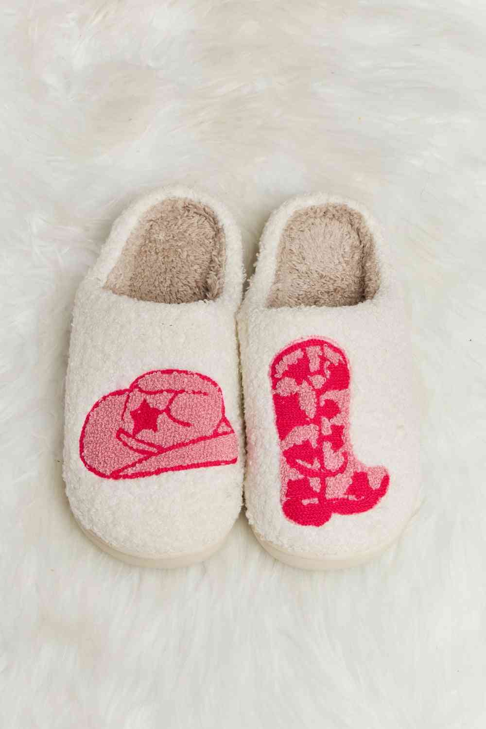 Printed Plush Slide Slippers - Accessories - Shoes - 30 - 2024