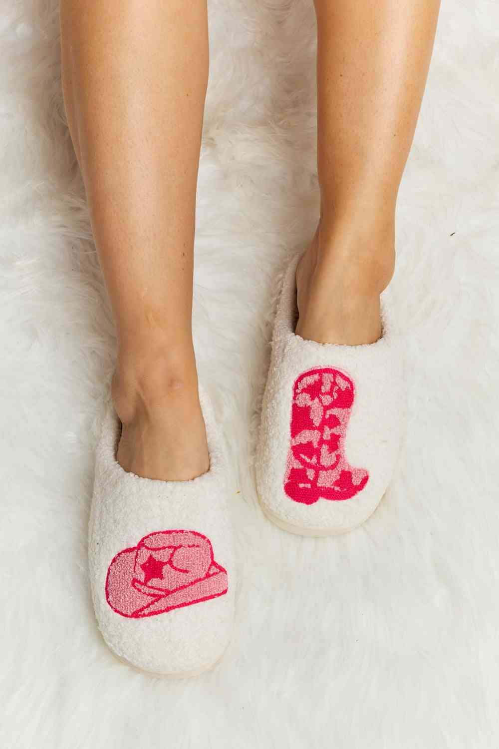 Printed Plush Slide Slippers - Accessories - Shoes - 28 - 2024