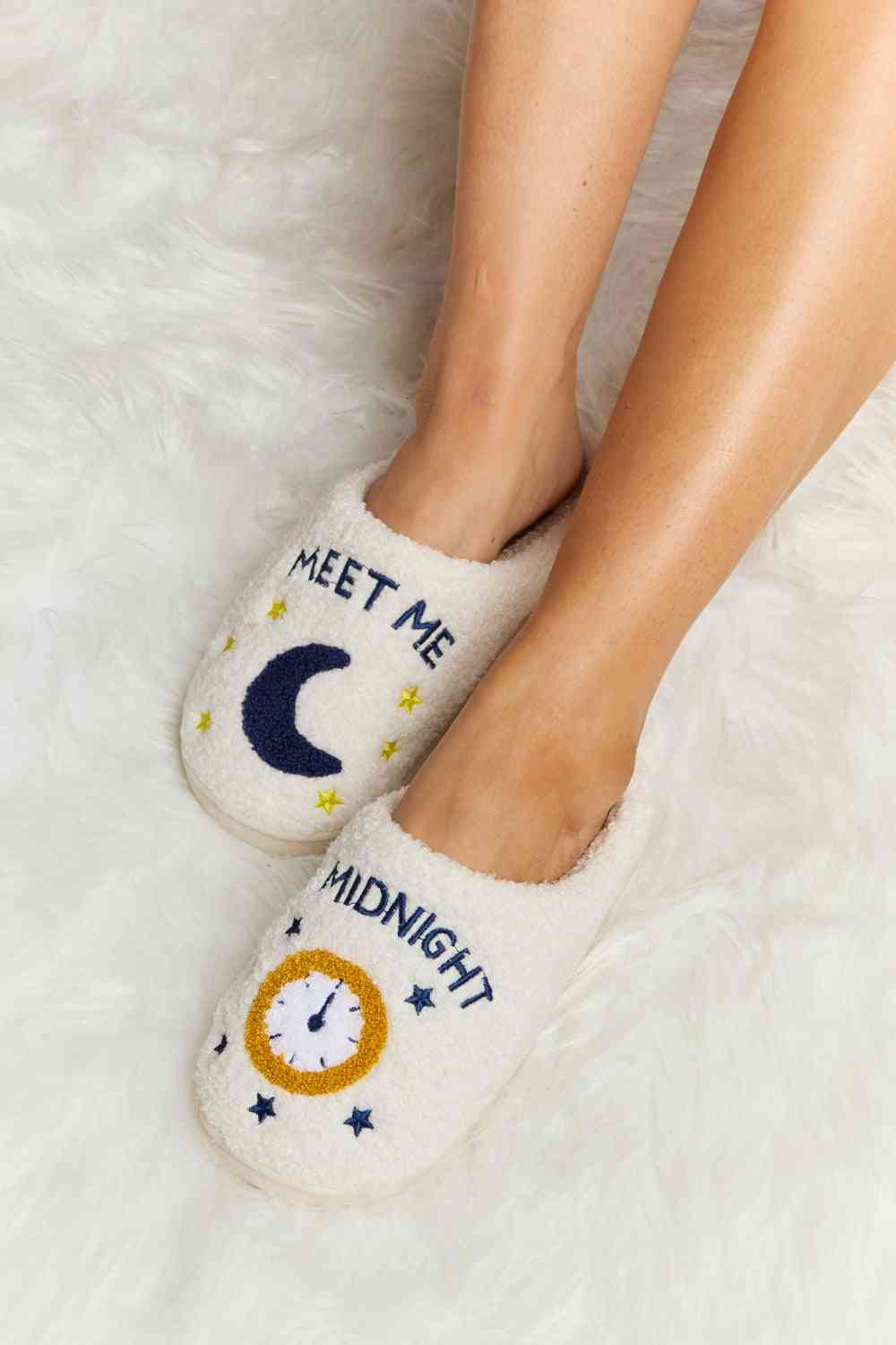 Printed Plush Slide Slippers - Accessories - Shoes - 12 - 2024
