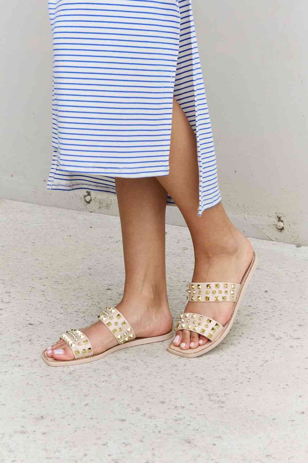 Studded Double Strap Slide Jelly Sandal - Accessories - Shoes - 4 - 2024