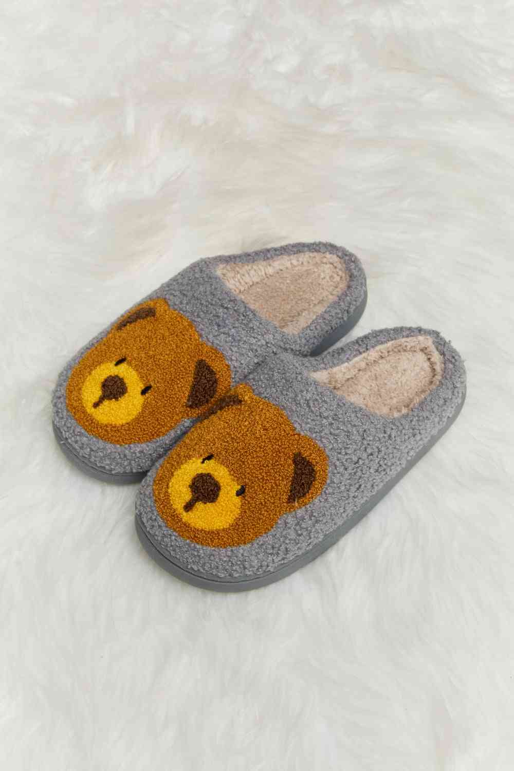 Teddy Bear Print Plush Slide Slippers - Accessories - Shoes - 11 - 2024