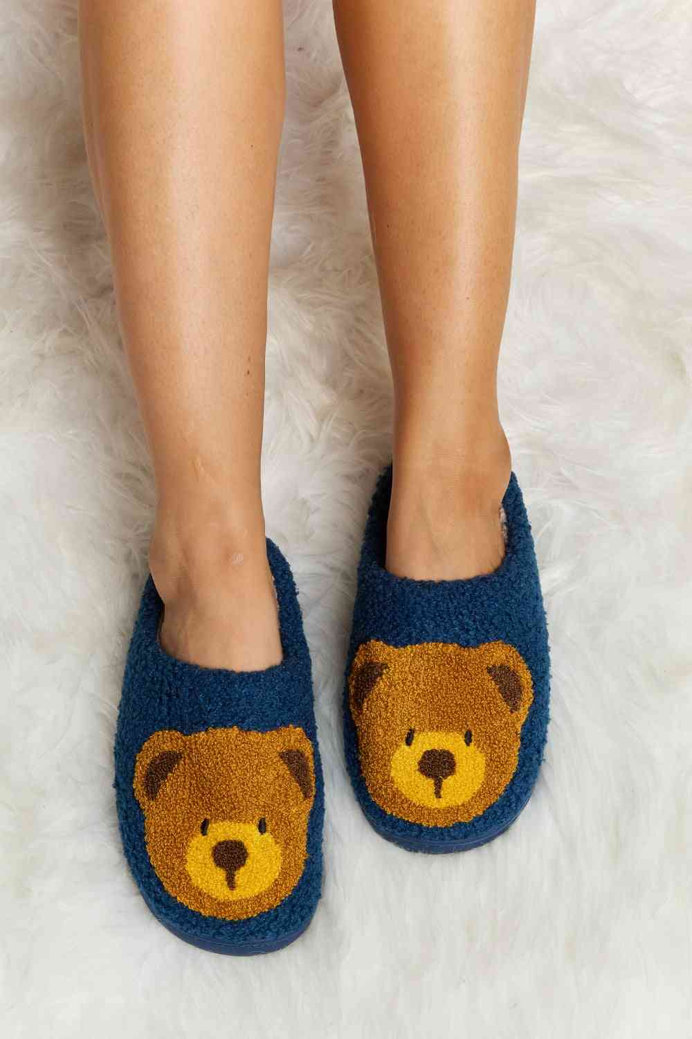 Teddy Bear Print Plush Slide Slippers - Accessories - Shoes - 3 - 2024
