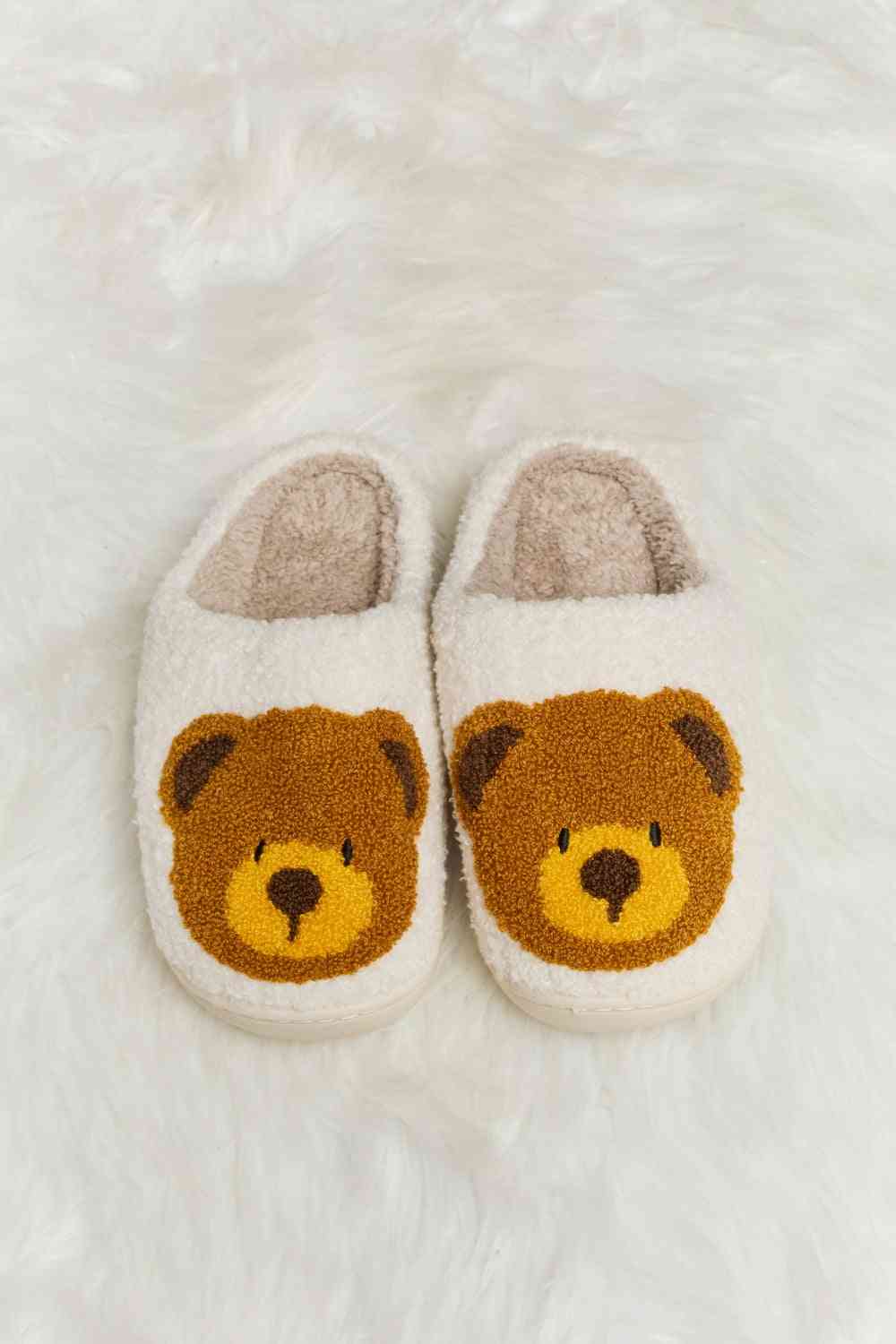 Teddy Bear Print Plush Slide Slippers - Accessories - Shoes - 22 - 2024
