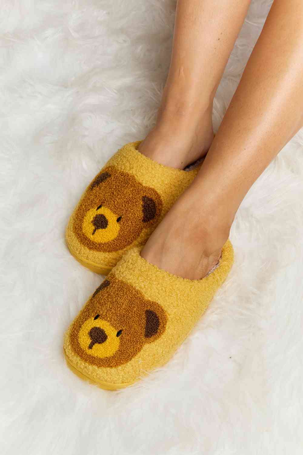 Teddy Bear Print Plush Slide Slippers - Accessories - Shoes - 27 - 2024