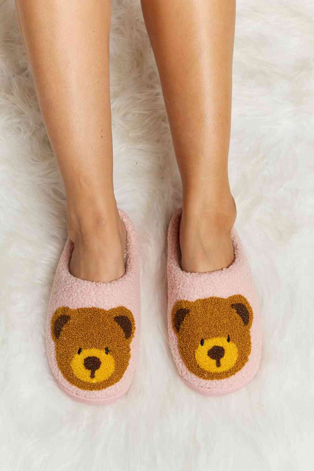 Teddy Bear Print Plush Slide Slippers - Accessories - Shoes - 15 - 2024