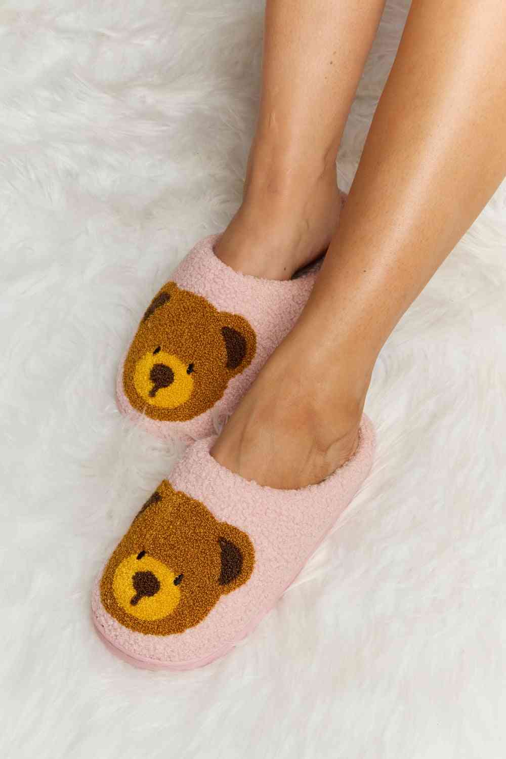 Teddy Bear Print Plush Slide Slippers - Accessories - Shoes - 14 - 2024