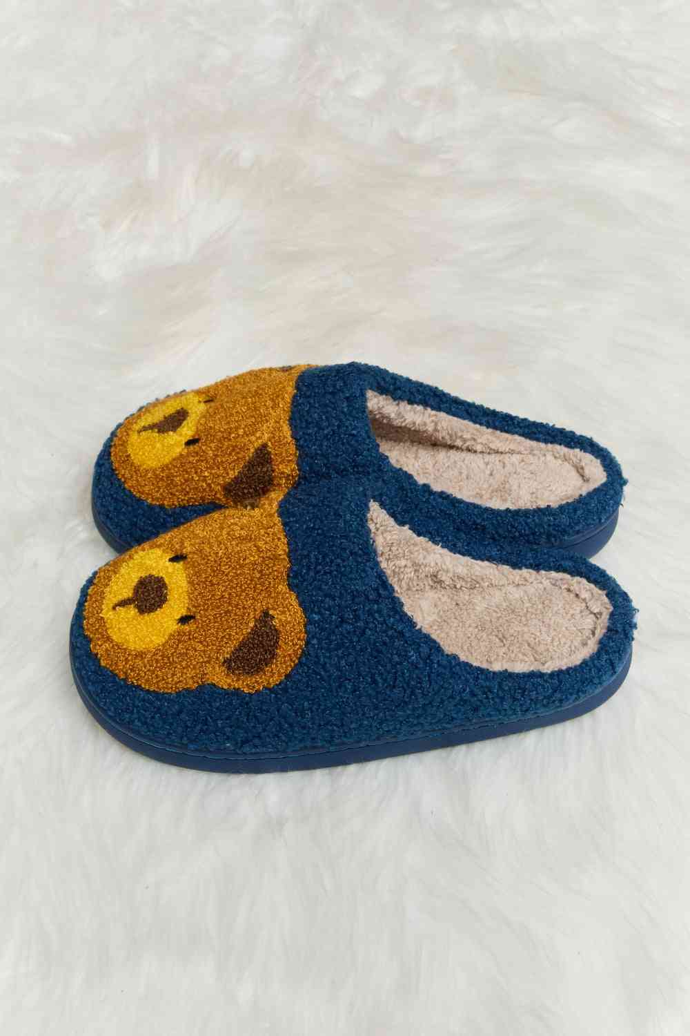 Teddy Bear Print Plush Slide Slippers - Accessories - Shoes - 6 - 2024